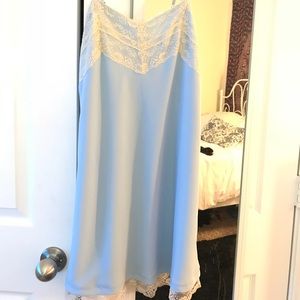 Silk and Lace Baby Blue Dress